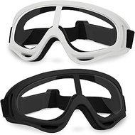 2 Pack Protective Goggles Safety Glasses Eyewear Compatible with Nerf Guns for Kids Teens Game Battle(Black &amp; White)