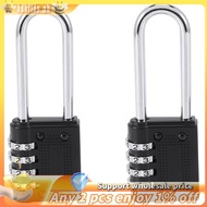 2 Pack Outdoor Combination Padlock Long Shackle Lock 6.5cm Shackle Waterproof 4 Digit Resettable Com