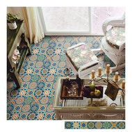 復古花磚壁貼 C款 歐風自黏壁紙 瓷磚牆貼 磁磚貼紙 踢腳線 防水