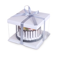 Birthday Cake Box 6 26.6cm Transparent Cake Box Visual Cake Box Cute White Packaging Box