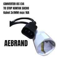 AEBRAND POWER CABLE C14 TO AC FEMALE 50CM FOR UPS PDU APC POWER CONTIDIONER / Adapter Converter Conv