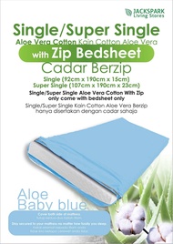 Cadar Cotton Berzip U shape 6 inch/ Zip Bedsheet Cotton 6inch Plain / Sarung tilam plain cadar berzi