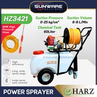 HARZ HZ-3421-60 Trolley Petrol Engine Power Sprayer Complete Set & 60L Tank (2-Stroke)