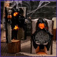 Reading Skeleton Statue Resin Glowing Spooky Halloween Decorations Home Decorations for Classroom Do
