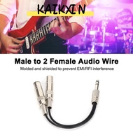 KAIKXIN 6.35mm Male to 2 6.35mm Female, 20cm/7.87in Electric Box Bass Breakout Splitter Cable, Shiel
