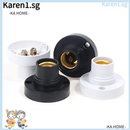 KA E14 Lamp Holder, Plastic Round Lamp Socket, Durable Black White Bulb Base for E14/220V/Ceiling Light/Lighting Accessories E14