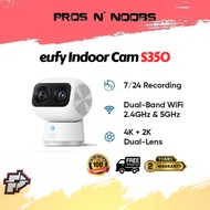 eufy Security Indoor Cam S350 Dual Cameras 4K UHD Resolution with 8x Zoom and 360° PTZ Human and Pet