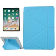 全城熱賣 - 適用於iPad Pro 11英寸(2018) 平板保護皮套帶多折變形支架&智能休眠功能 (顏色：湖藍色)