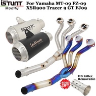 For 8 Yamaha MT-09 FZ-09 FJ09 MT09 TRACER 900 GT Motorcycle Exhaust Leo Escape Full System Front