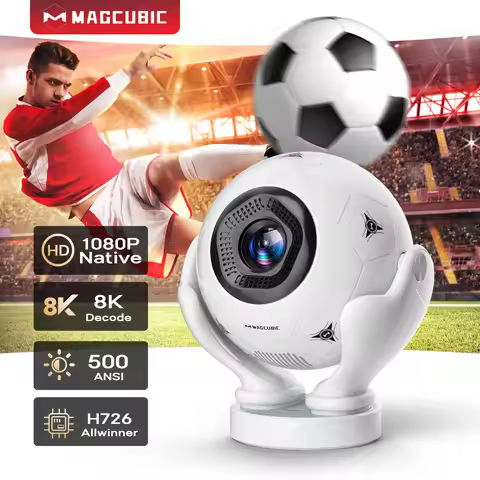Magcubic HY320F 500Ansi Android 14 8K Projector Wifi6 BT5.4 Voice Control Projector Creative Footbal