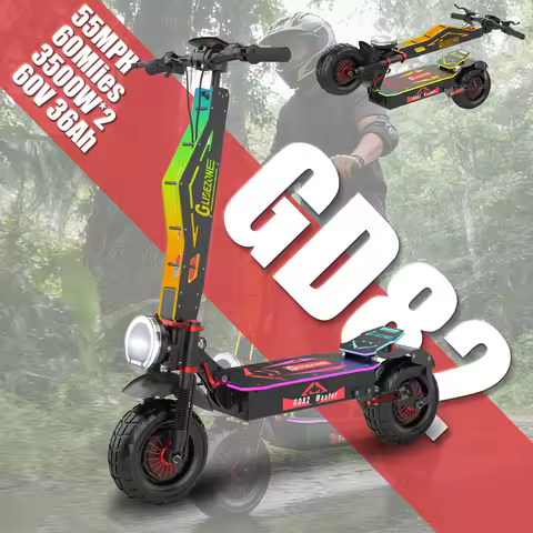 GD82 7000W Dual Motors Electric Scooter 55MPH Max Speed 60V36Ah Battery 60 Miles Long Range BMS Smar