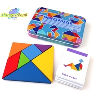 [Mangosteen0] 3D Wooden Pattern Animal Jigsaw Puzzle Colorful Tangram Toy Kids Montessori Early Educ