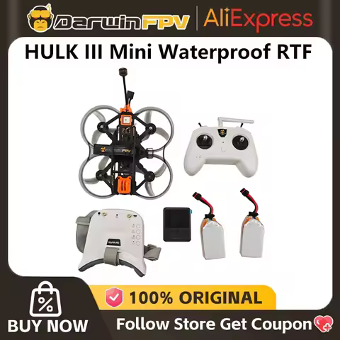 Darwin FPV New Hulk III Mini Waterproof Drone Fly Kit w/ O4 Pro Ready to Fly Kit w/ Camera Goggles R