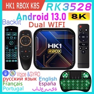 HK1 RBOX K8S RK3528 Android 13.0 Quad Core Dual Wifi 2.4G 5G 8K HDR BT4.0  Smart TV Box 2GB 4GB 16GB 32GB 64GB 100M LAN TV Receivers