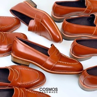 COSMOS SHOES รองเท้าหนังแบบสวม โลฟเฟอร์ รุ่น Asher Full Strap Penny Loafers มีเบอร์ใหญ่สุด 48