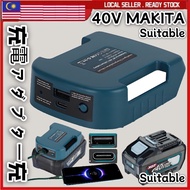 OEM USB Adapter 40V Makita Li-ion Battery USB Type-C Port Portable Battery Holder Belt Buckle