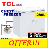 TCL 280L Chest Freezer TCF-280W Energy Saving Peti Sejuk Beku 5 Years Warranty