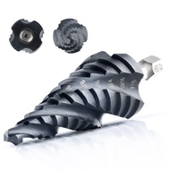 Four Spiral Flute Cobalt Step Drill Bit(Pro), 3/16" - 7/8"(12 Step Size) Impact Unibit Step Drill Bi