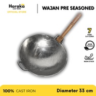 Seasoned Cast Steel Wok 33 cm Cast Iron Wok/ Cast Iron Wok