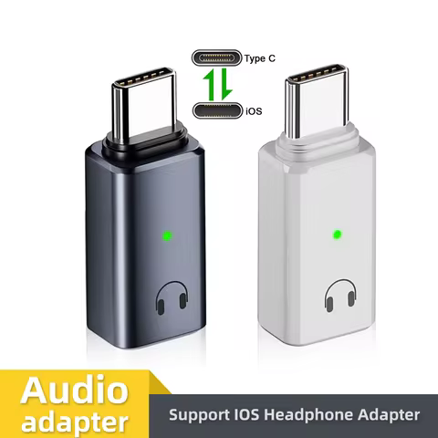 Type C To IOS Headphone Audio Adapter USB C Male To IOS Female Connectors for iPhone 16 iPad Samsung