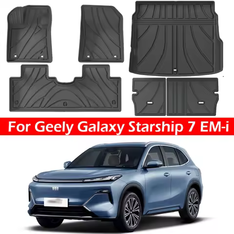 For Geely Galaxy Starship 7 EM-i 2025 2026 All Weather Car Floor Mats TPE 3D Foot Pad Cargo Liner Ac