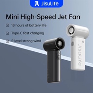 JISULIFE Handheld Fan Life9 Mini Portable Jet Fan Rechargeable USB Fans  mini fans With 5 Gears Str