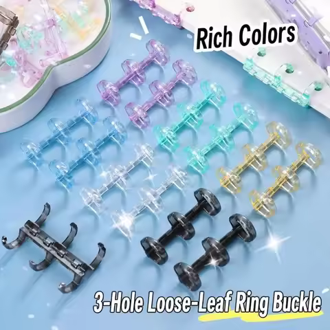 Plastic 3 Holes Binder Rings Transparent 3-holes Loose Leaf Rings Detachable Book Binding Rings Hand