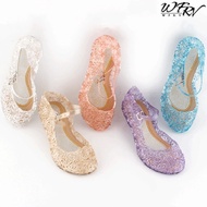 Baju Baby Girl Frozen 2 Elsa Anna Princess Shoes Kids Girls Crystal Jelly Sandals Princess Elsa Role
