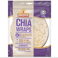มิสชั่น แป้งตอติญ่า แป้งห่ออาหารผสมเมล็ดเจีย Mission Mini Wraps Tortilla With Chia Seed 360g.