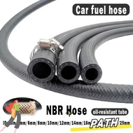 PA-HOME Car  Hoses, ID 4 5 6 8 10 12 14mm Multifunctional NBR Oil Resistant Hose, with Pipe Clamp Va
