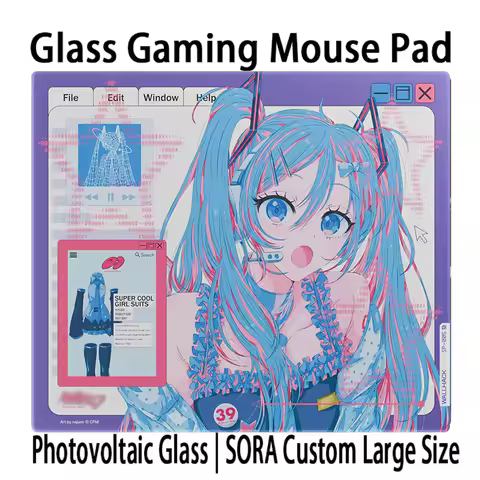 W-Wallhack SP-005 Glass Mousepad Japanese Girls Computer OS Esports Games FPS Super Large 450X400MM 