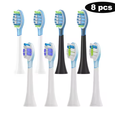 8Pcs Replacement Brush Heads for Philips HX6064 HX6930 HX6730 Sonic Electric Toothbrush Vacuum 4100