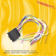 Digital Speedometer Socket - Pin 16 / BEAT F1 / ESPBEAT Street/ Scoopy F1/