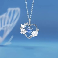 Multi-way Necklace Heart Clover Matching Bestie Gift for Women Student Fashion Collarbone