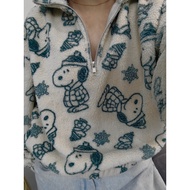 sweatshirt cotton half zipper sweatshirt Cartoon Stand Collar Half Zipper Plush Sweatshirt Jacket Wo