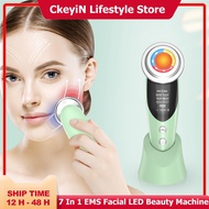 CkeyiN 7 In 1 EMS Facial LED Light Therapy Wrinkle Removal Skin  Face Lifting Tightening Hot Treatme