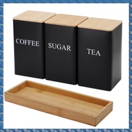Kitchen Storage Box with Lid Metal Tea Coffee Sugar Storage Jar Countertop Food Container Box Tea Ja