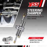 YSS STEERING DAMPER กันสะบัด CLAMP A สี Platinum สำหรับมอเตอร์ไซค์ [ EG188-078C-01-R ] สำหรับ CB650F / Ninja300 / Ninja250 / Ninja400 / Versys650 / R3 / T100