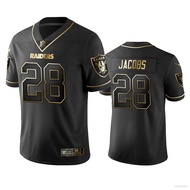 Las Vegas Raiders NFL Football Jersey Jacobs T Shirt Jersey Balck Vintage Gold Loose Casual Tee
