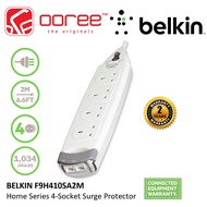 BELKIN F9H410SA2M 4 UK PLUGS EXTENSION SOCKET WITH TEL PORT , SURGE PROTECTOR SOCKET PLUG SIRIM APPR