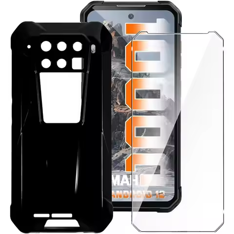 Tempered Glass with Case For Unihertz Tank 3 Clear Soft TPU Shockproof Case Cover For Unihertz Tank 