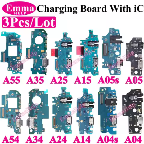 3Pcs USB Charging Port Board Flex Cable for SamSung A15 A55 A35 A05 A15 A24 A34 A54 A04 A145P A145F 