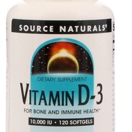 Source natural Vitamin D-3 (as cholecalciferol) 10000 IU 120 softgel