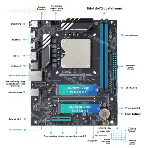 Motherboard CPU Combo for i5 13420H ES for i7 13700H ES for i9‑13900 ES Desktop PC DIY Kit for Gamin