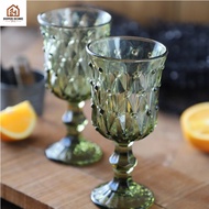 6pcs Diamond Dot Edge Glassware Set Goblet Juice Water Glass Elegant Wine Glass Crystal Goblet