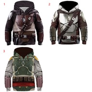 2024 Kids Mandalorian Hoodie 3d Print Pullover Swaetshirt Child Star Wars Costume Free customization