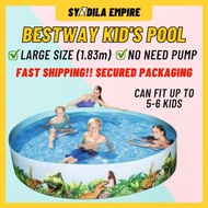 BESTWAY Kolam Mandi Besar 183cm Swimming Pool No need Pump Kids Pool Large Swimming Pool 1.83m Kolam