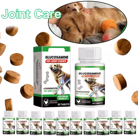 80 Tablets Pet Joint Care Soft Chews Supplement Glucosamine Pet Joint Care Chews Chondroitin Supplem