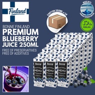 Bonne Finland Wild Bilberry Juice 250ml x18 Bulk Carton | Antioxidant No Preservatives No Additives 