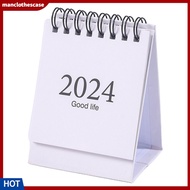 manclothescase Easy Page Turning Desk Calendar Year of 2024 Calendar 2023-2024 Mini Desk Calendar Spiral Coil 17 Monthly Planner for Office School Supplies